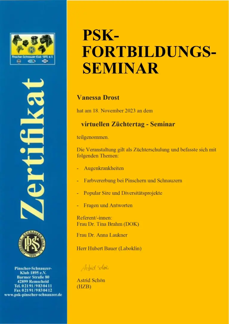 Drost Vanessa Zuechterseminar Zertifikat